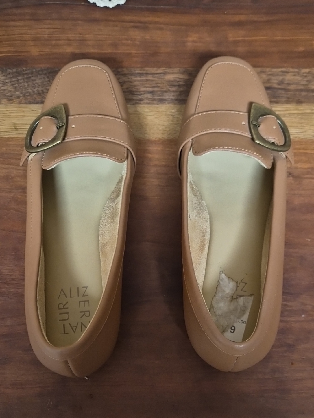 Naturalizer Tan Buckle Loafers - Women